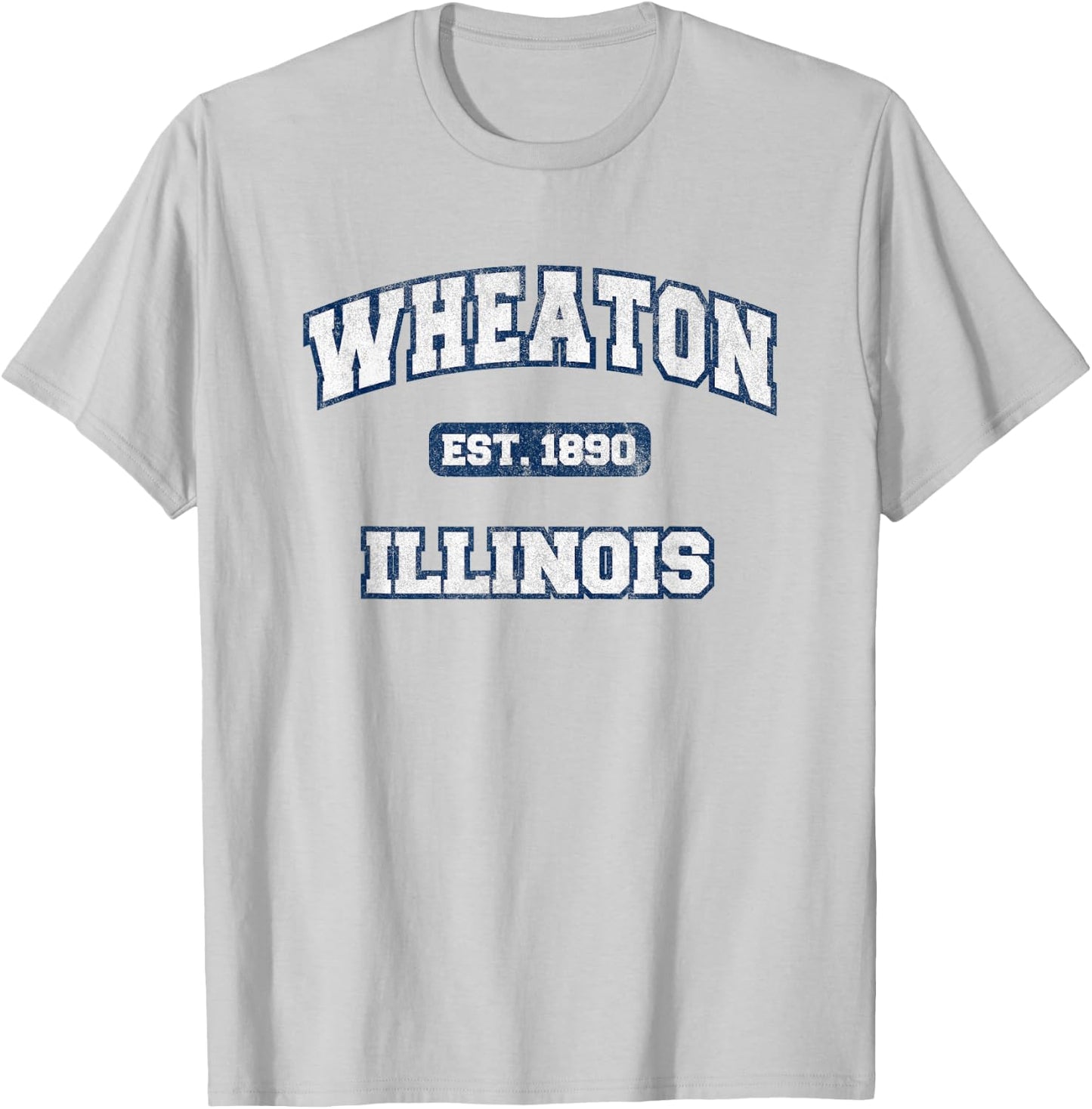 Wheaton Illinois Varsity College Style T-Shirt - T-Shirt | Ash