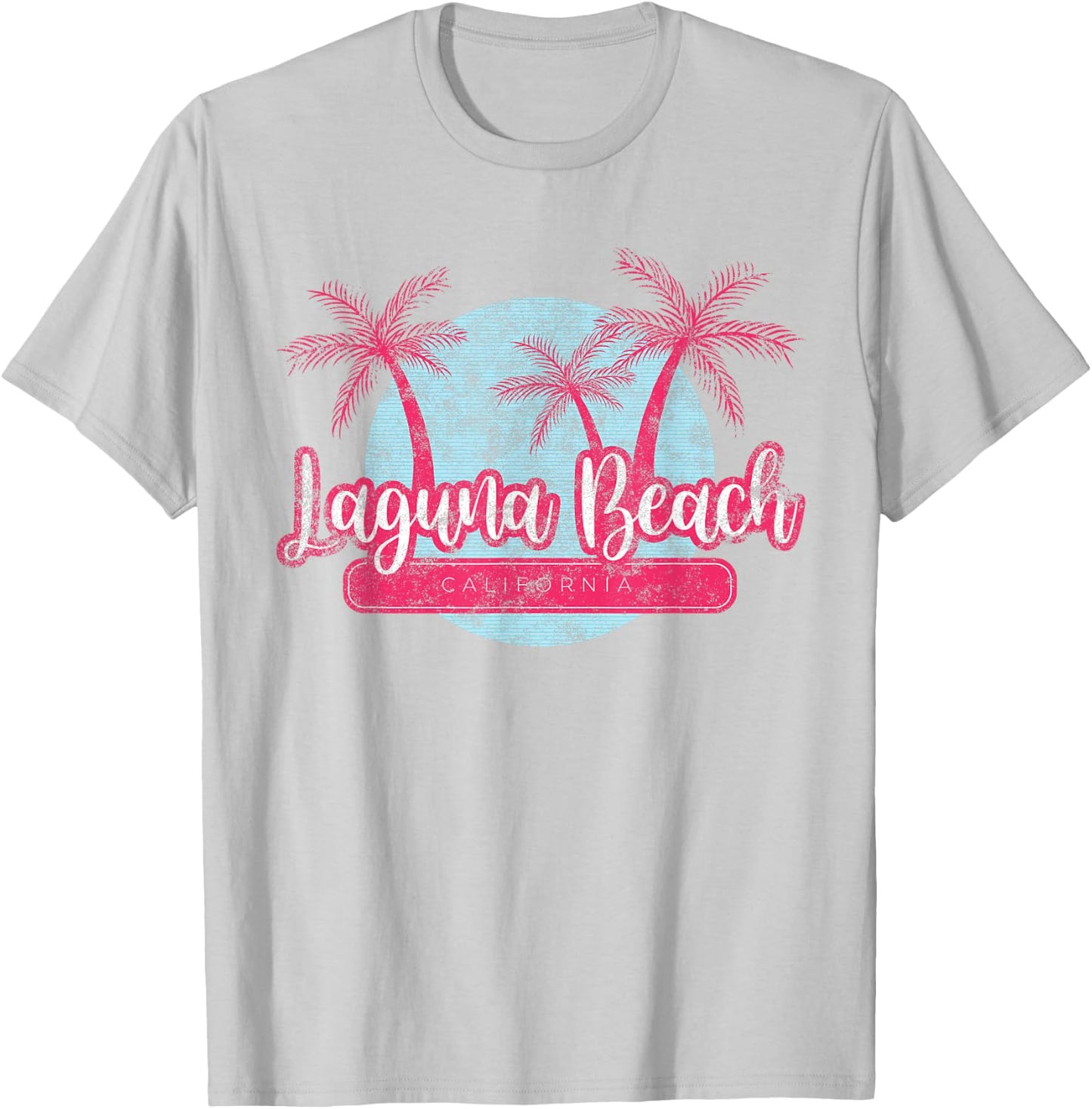 Laguna Beach California Retro Beach Palm Tree Vintage Surf Men Women Girls Kids T-Shirt - T-Shirt | Ash