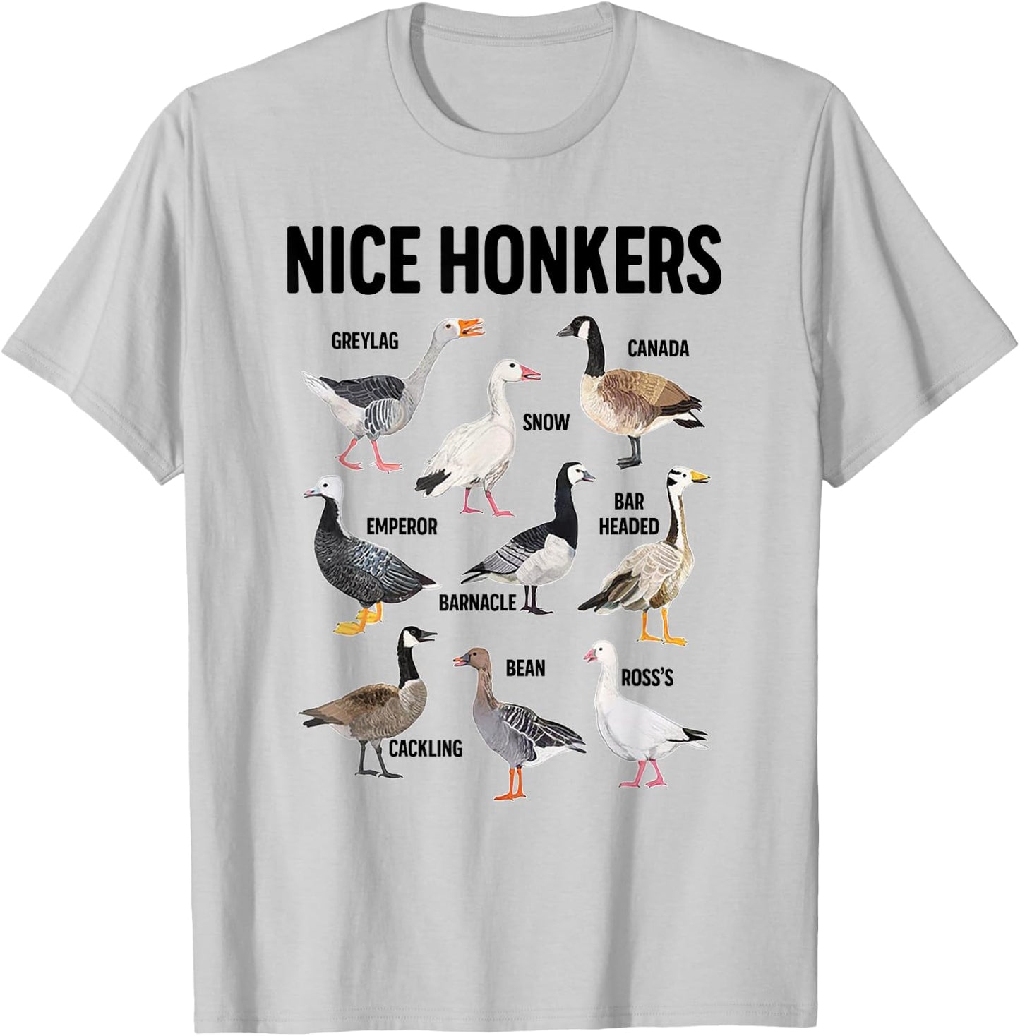 Nice Honker Pun Adult Joke Funny Bird Lover Birdwatcher T-Shirt - T-Shirt | Ash