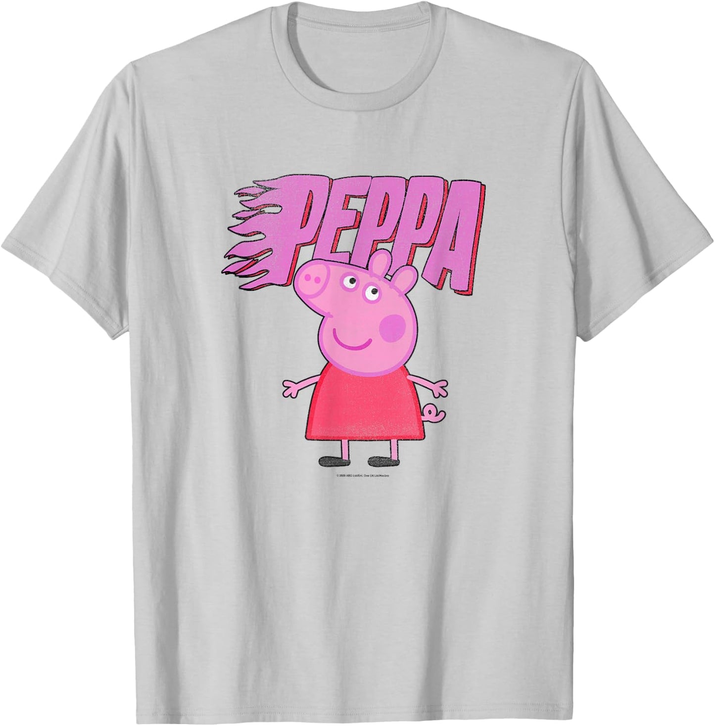 Peppa Pig Flame Peppa Logo T-Shirt - T-Shirt | Ash