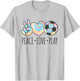 Tie Dye Soccer for Teen Girls | Peace Love Play T-Shirt - T-Shirt | Ash