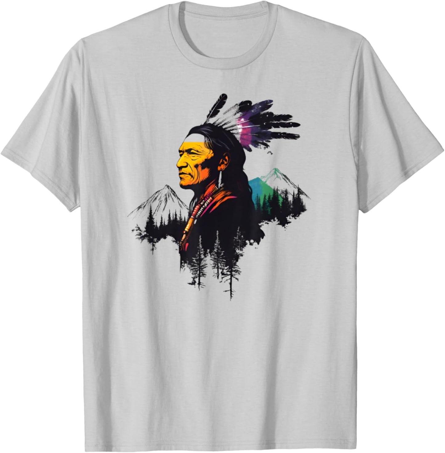 Cool Native American Indian Chief Men Women Sitting Bull T-Shirt - T-Shirt | Ash