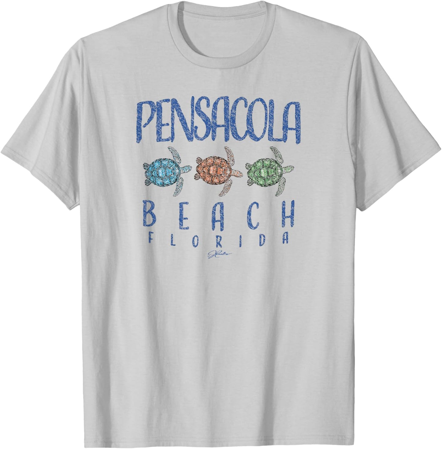 JCombs: Pensacola Beach, FL, Three Sea Turtles T-Shirt - T-Shirt | Ash