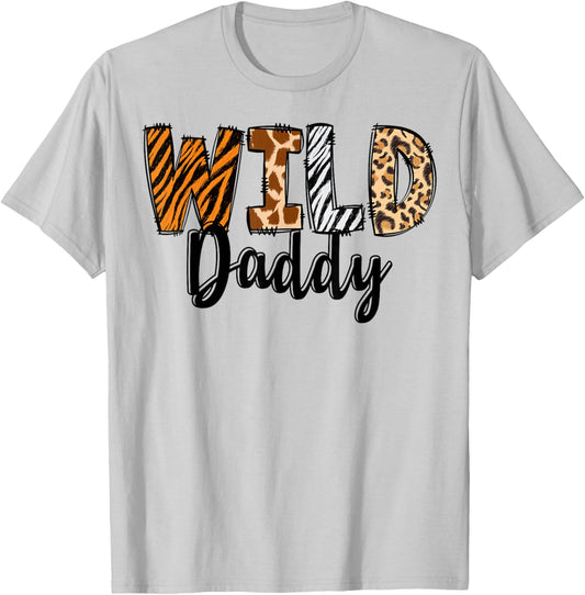 Wild Daddy Zoo Born Two Be Wild B-day Safari Jungle Animal T-Shirt - T-Shirt | Ash