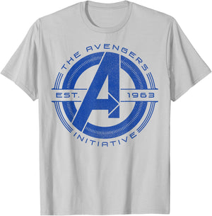 Marvel The Avengers Initiative Circle Logo T-Shirt - T-Shirt | Ash