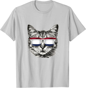 Dutch Flag Cat Owner Souvenirs Products Kitten Netherlands Women Kids T-Shirt - T-Shirt | Ash
