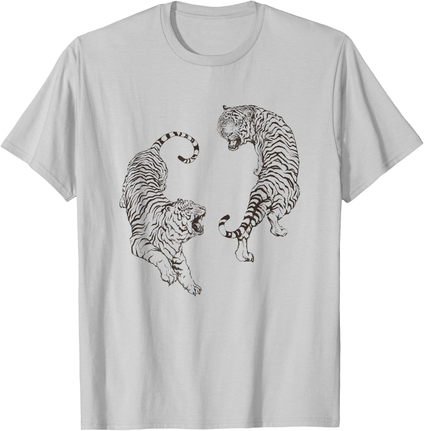 Aesthetic Tiger Shirt Thai Tigers Retro Tattoo Art T-Shirt - T-Shirt | Ash