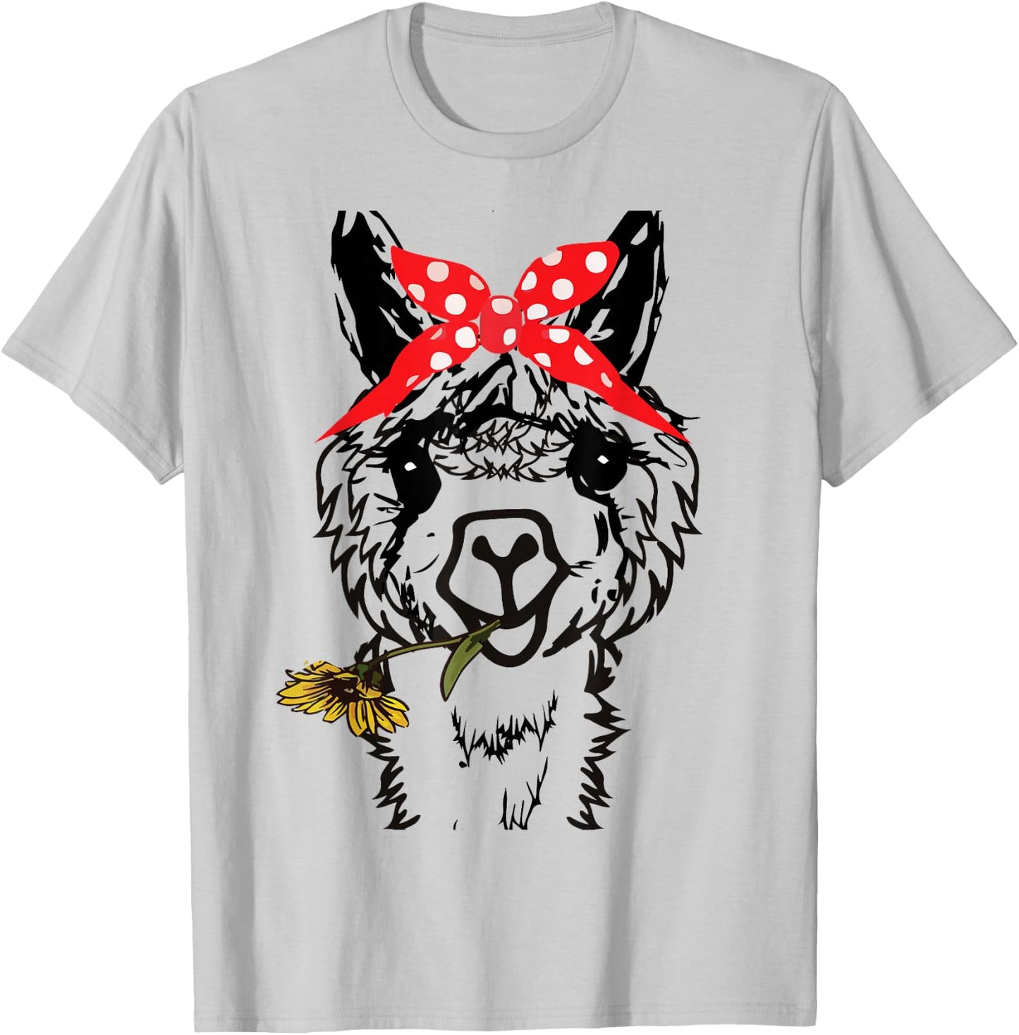 Women's Llama Bandana - Alpaca Llama Animal Graphics Funny T-Shirt - T-Shirt | Ash