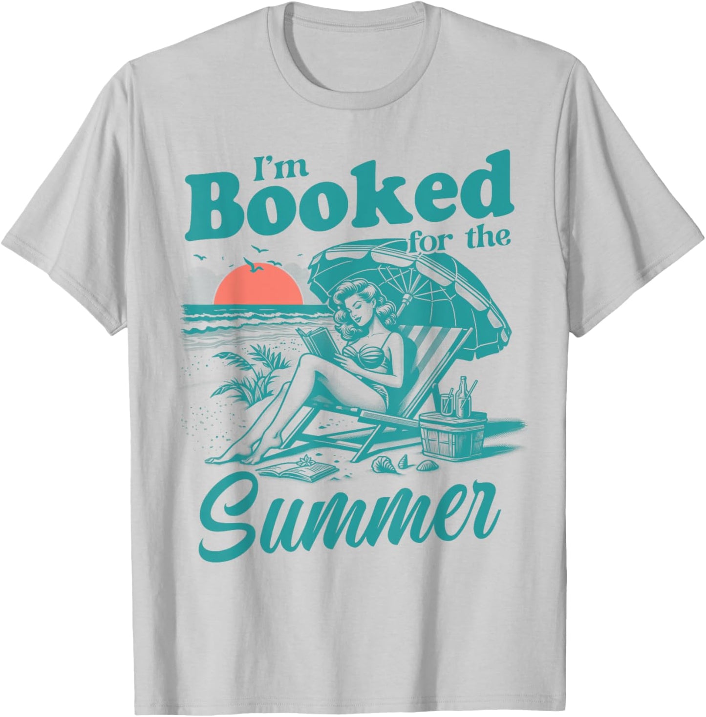 I'm Booked For The Summer Book Girl Summer Coquette T-Shirt - T-Shirt | Ash