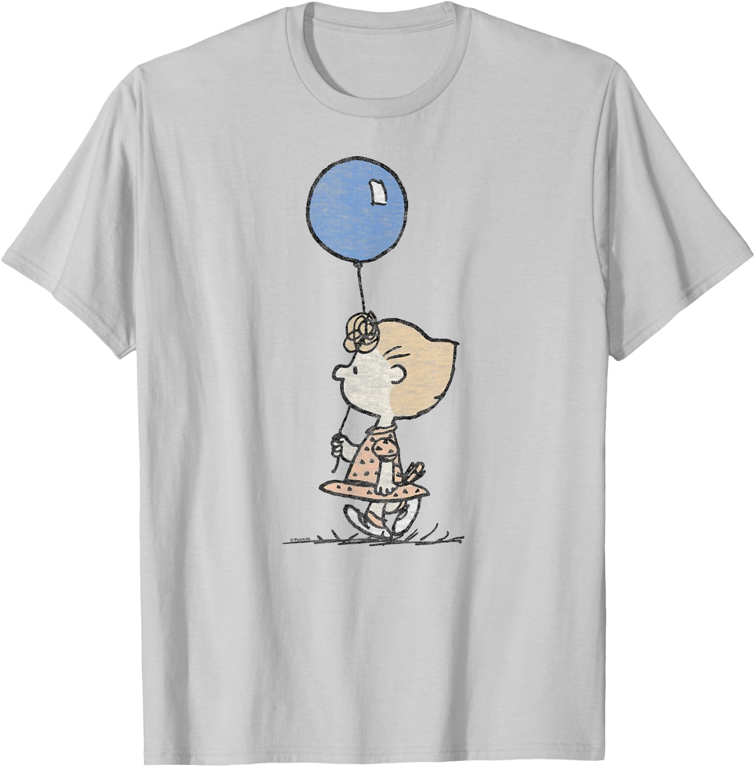 Peanuts - Sally Brown Holding Balloon T-Shirt - T-Shirt | Ash