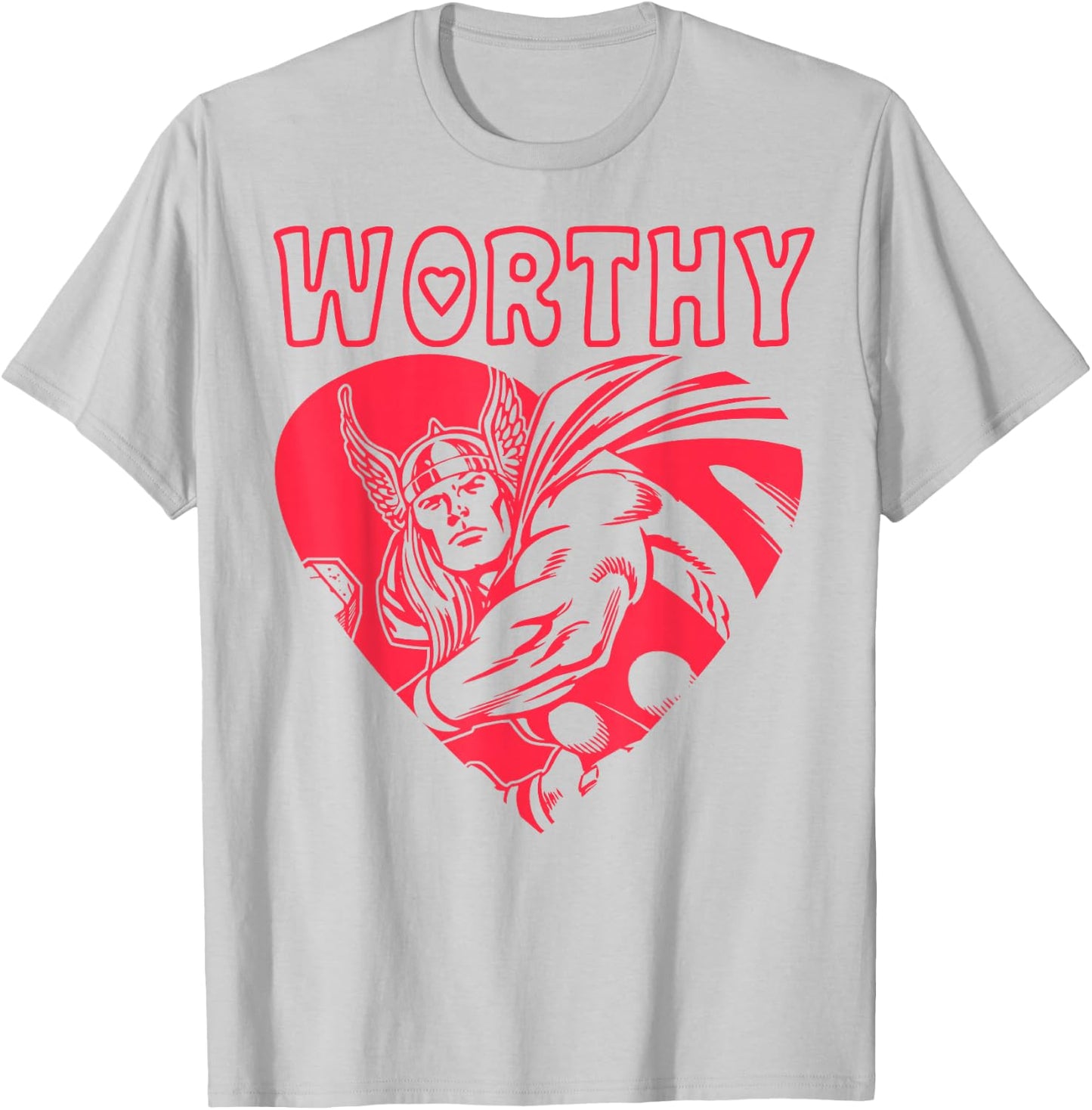 Marvel Valentine's Day Avengers Thor Worthy Portrait T-Shirt - T-Shirt | Ash