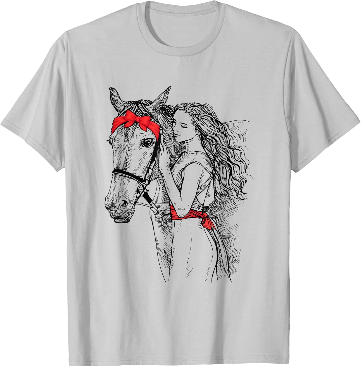 Horse Bandana For Horse Girls Horseback Riding T-Shirt - T-Shirt | Ash