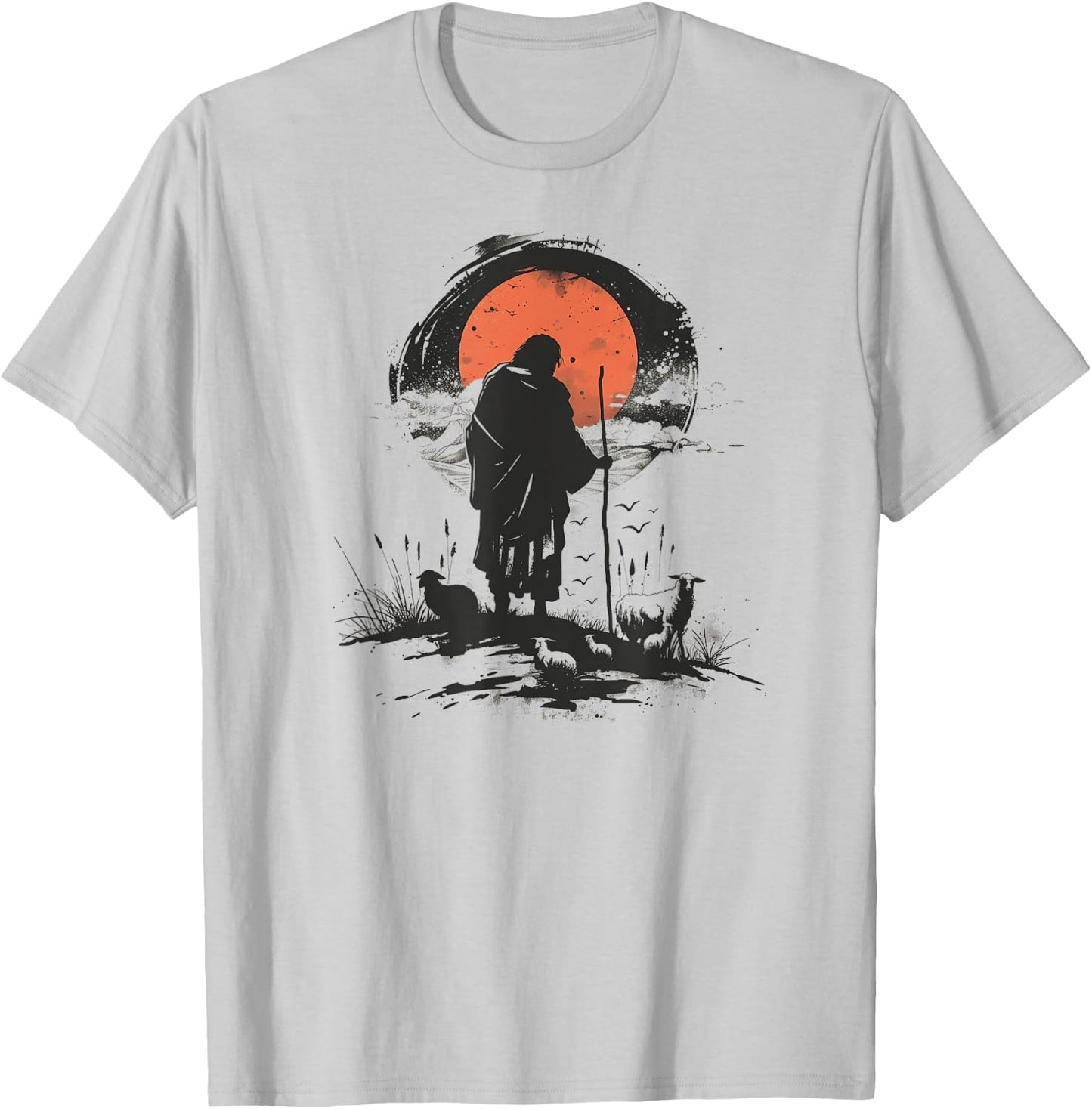 Shepherd Jesus and his flock T-Shirt - T-Shirt | Ash