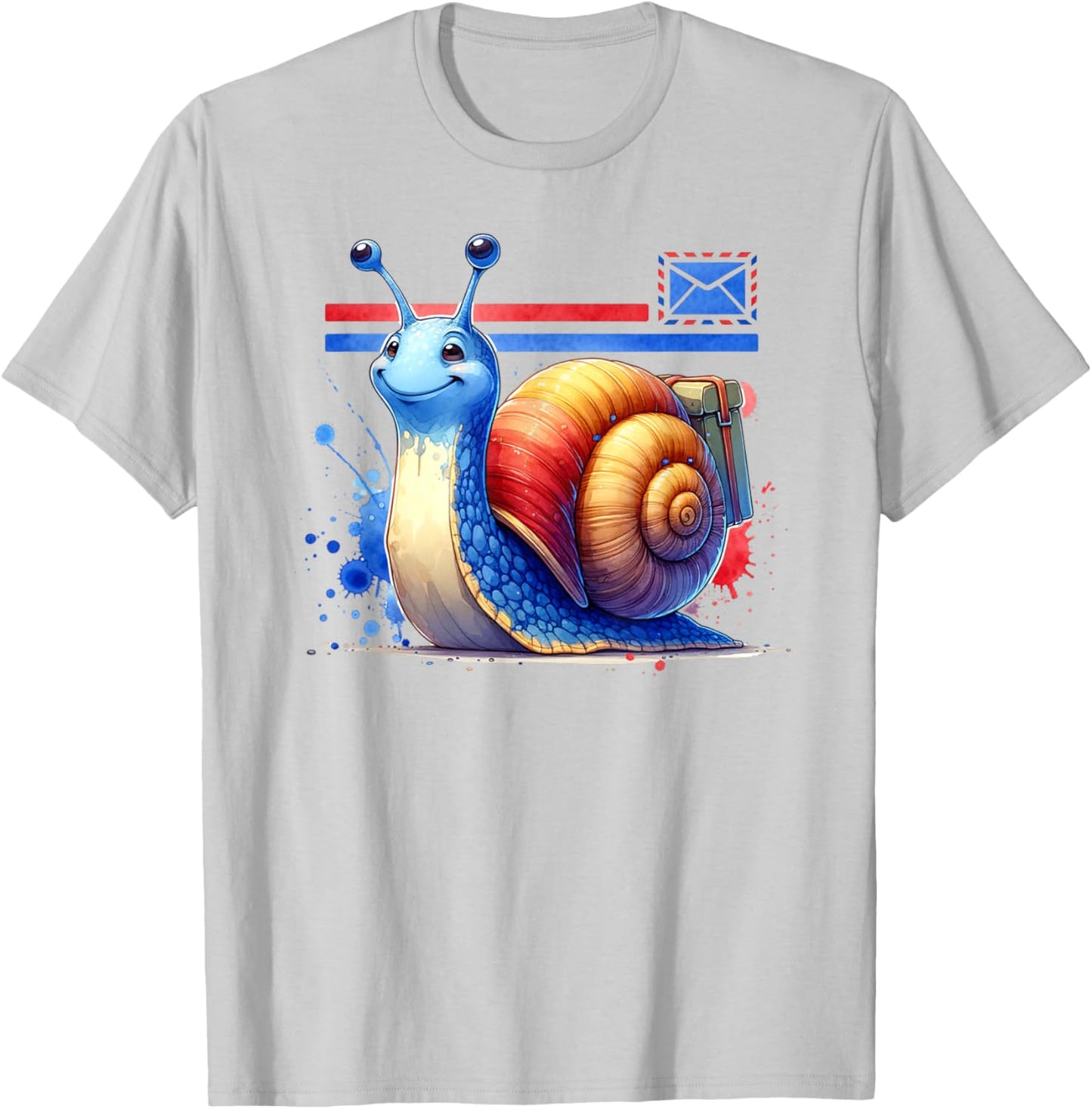 Snail mail Mailman Funny snail Postman Delivery man T-Shirt - T-Shirt | Ash