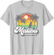 Vintage Malibu Beach California CA Surfing Retro Surf Gift T-Shirt - T-Shirt | Ash