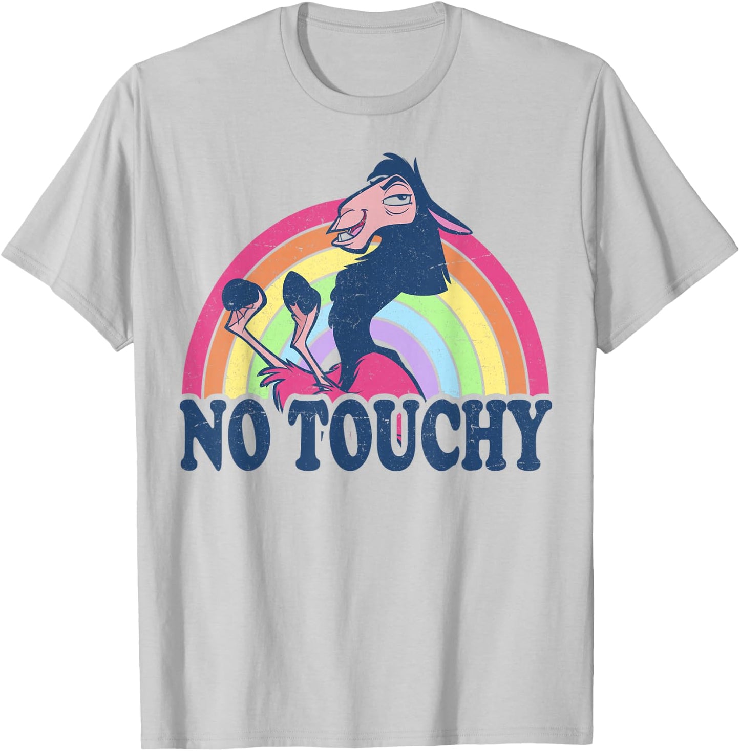 Disney The Emperor's New Groove Kuzco Rainbow No Touchy T-Shirt - T-Shirt | Ash