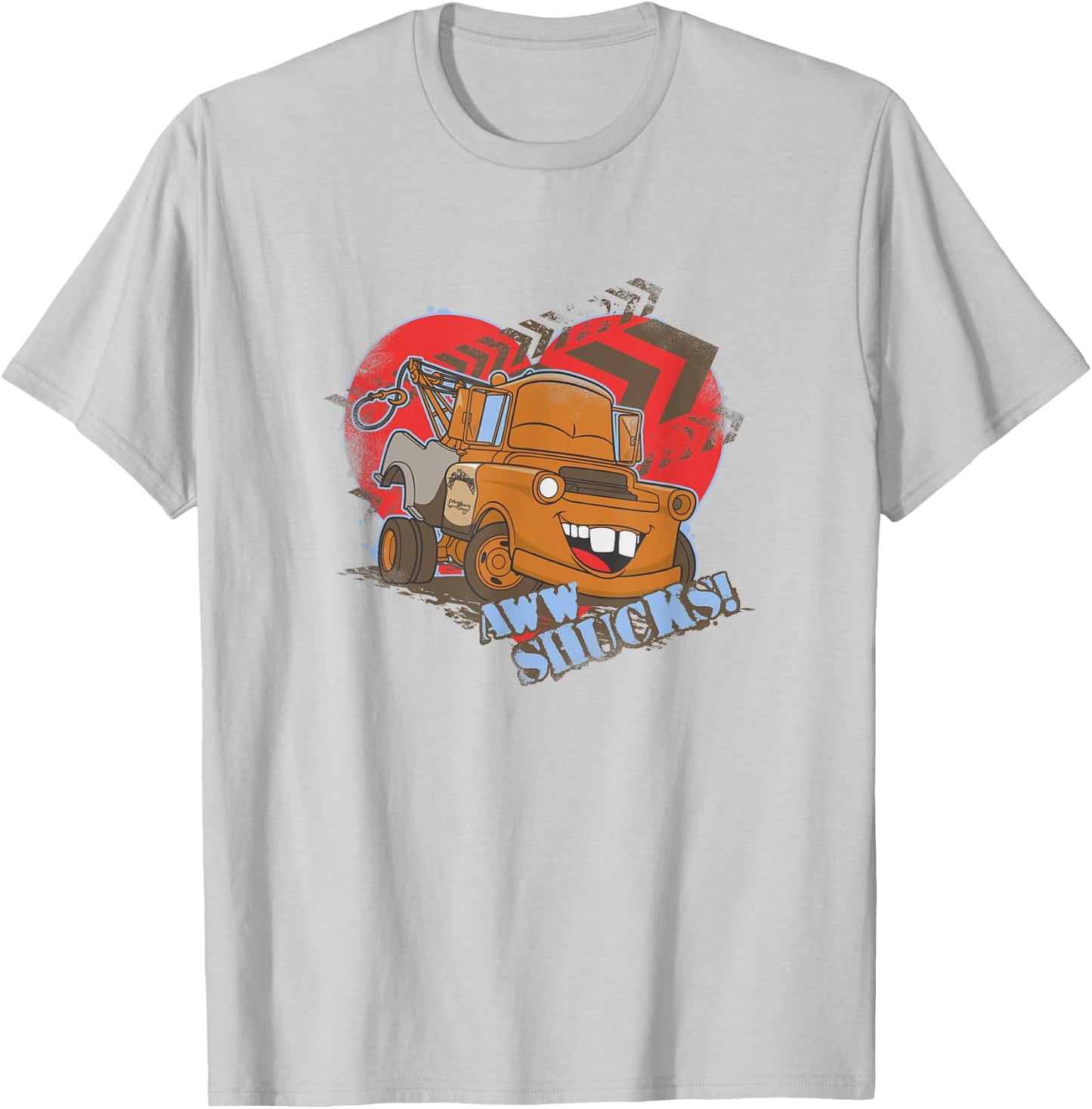 Disney Pixar Cars Valentine's Day Aww Shucks! Mater Retro T-Shirt - T-Shirt | Ash