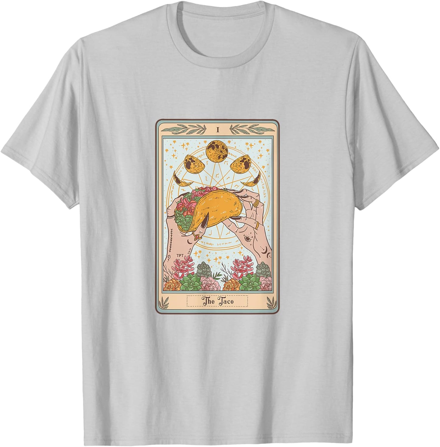 The Taco Tarot Card Funny Taco Lover Tacos Mexican Fiesta T-Shirt - T-Shirt | Ash