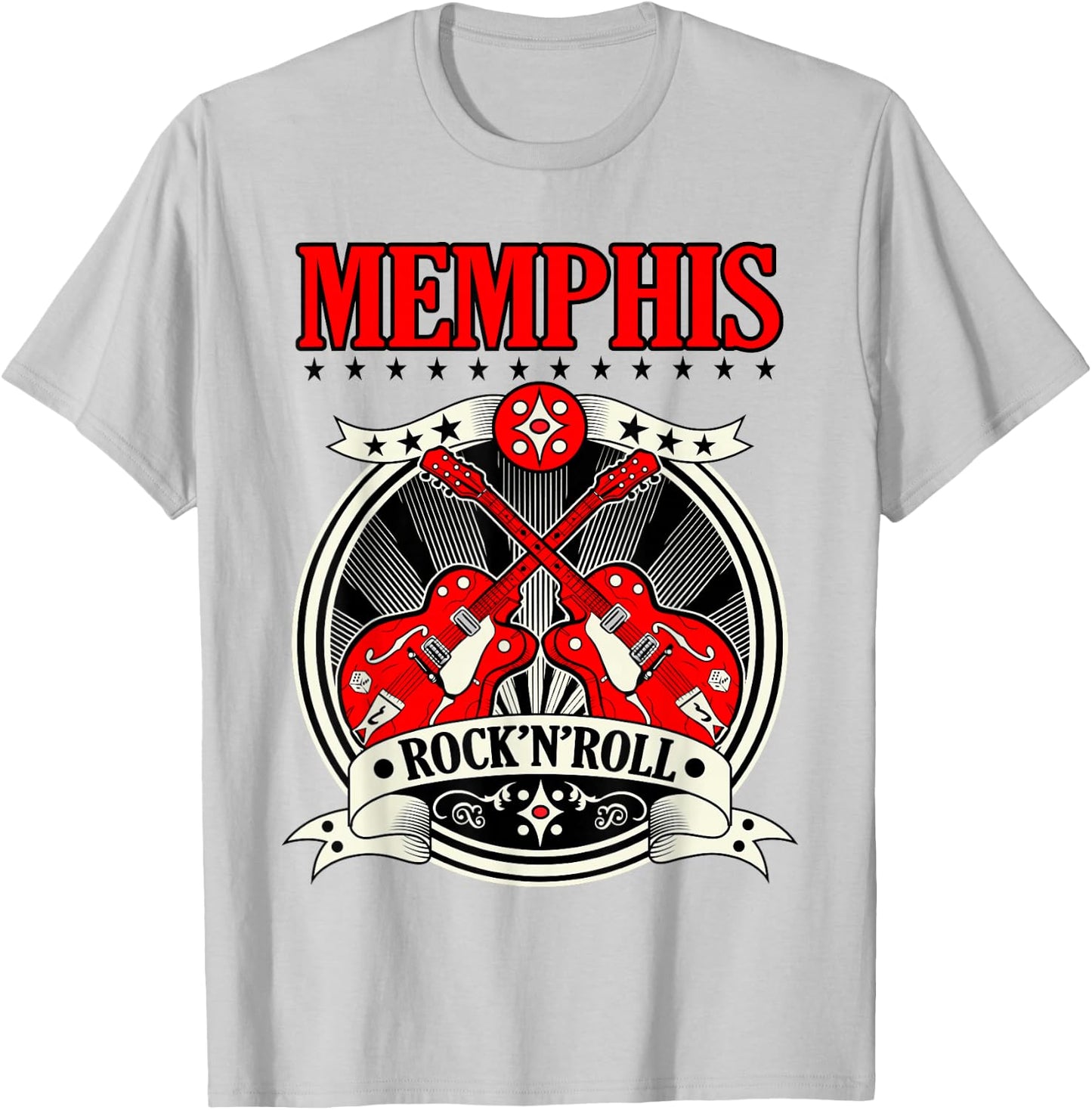 50s Rockabilly Style Memphis Gifts Sock Hop Party Guitar T-Shirt - T-Shirt | Ash