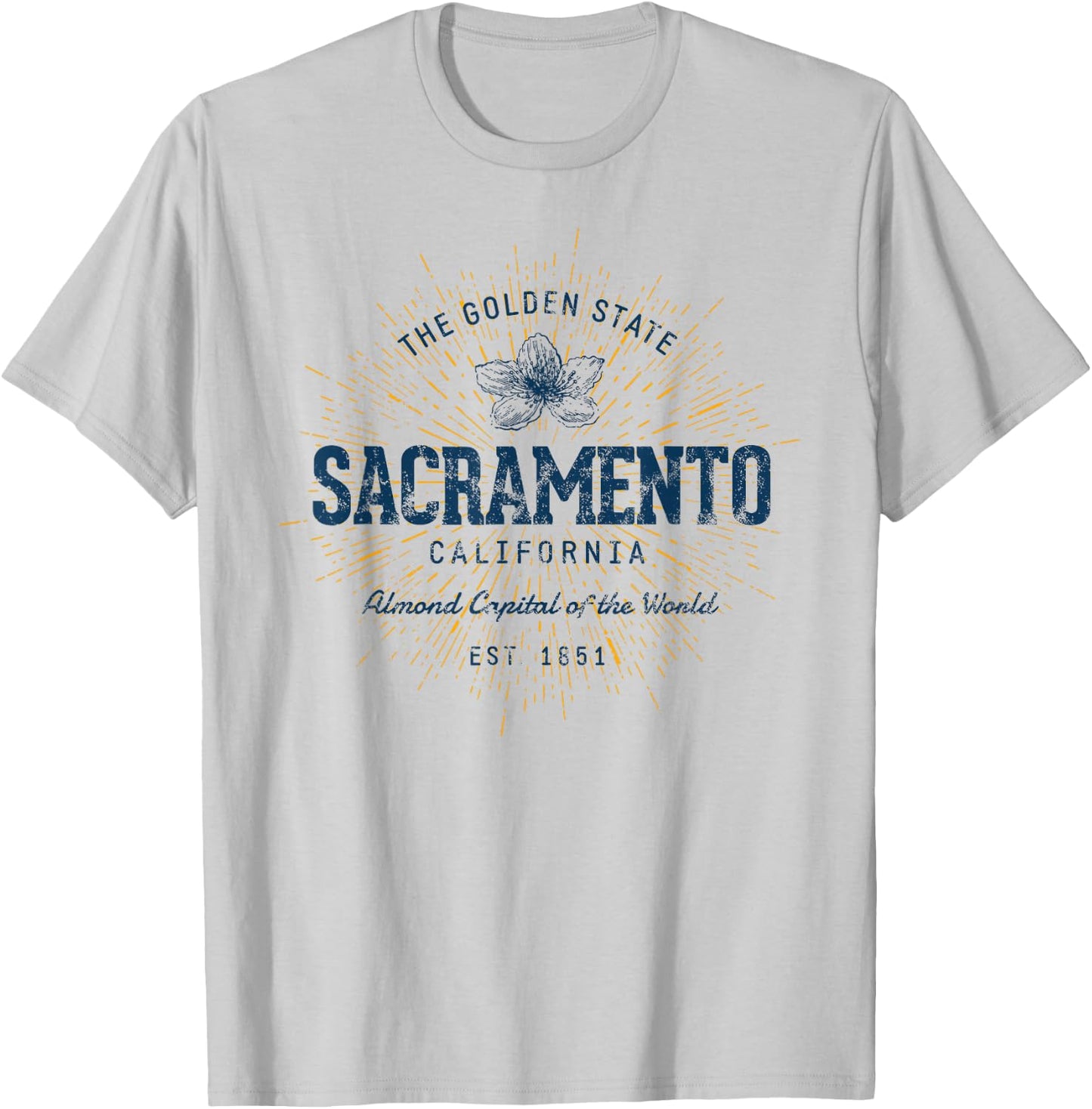 Vintage Sacramento Retro T-Shirt - T-Shirt | Ash