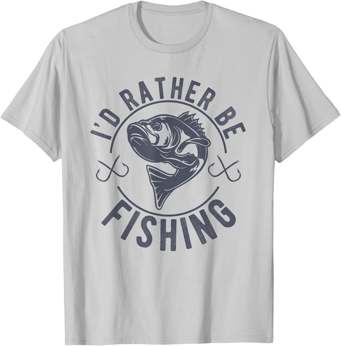 I’d Rather Be Fishing, Funny Fishing Saying Graphic Novelty T-Shirt - T-Shirt | Ash