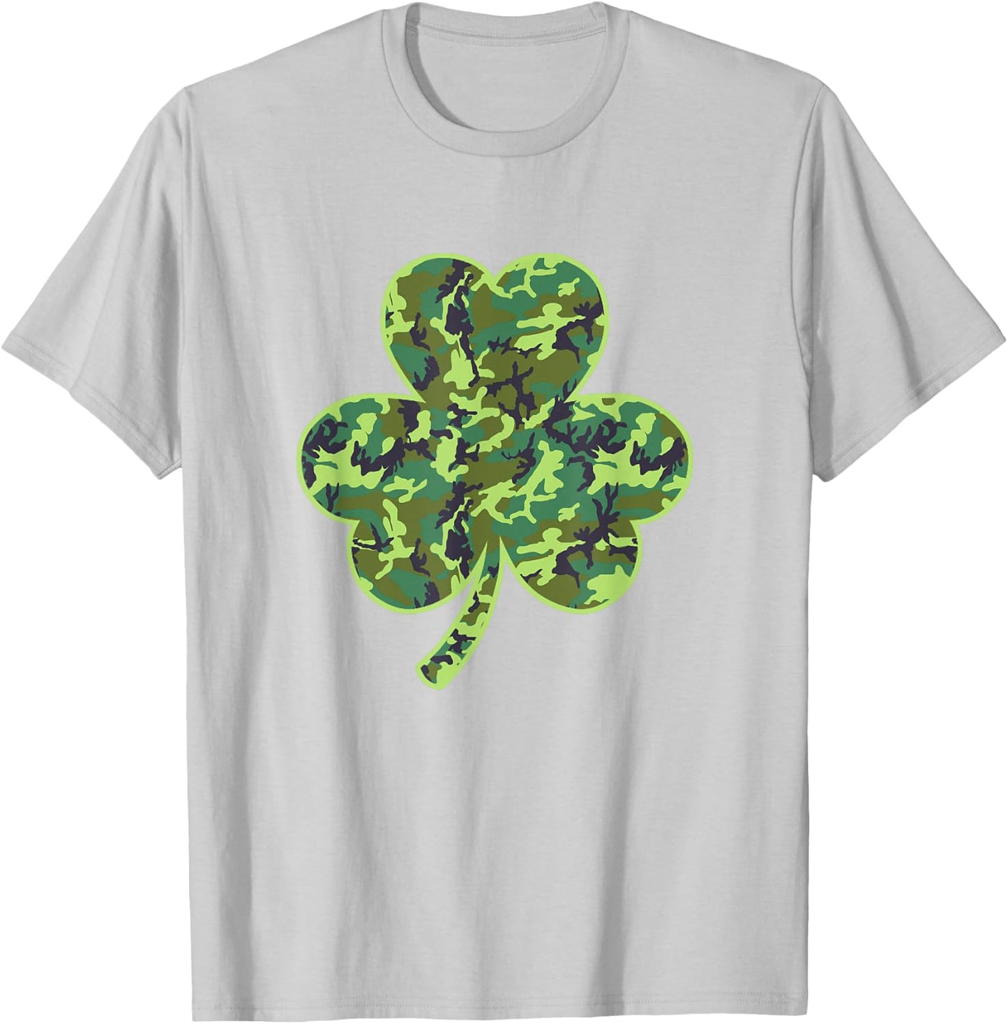 Camo Shamrock Camouflage Hunt St Patrick's Good Luck Hunting T-Shirt - T-Shirt | Ash