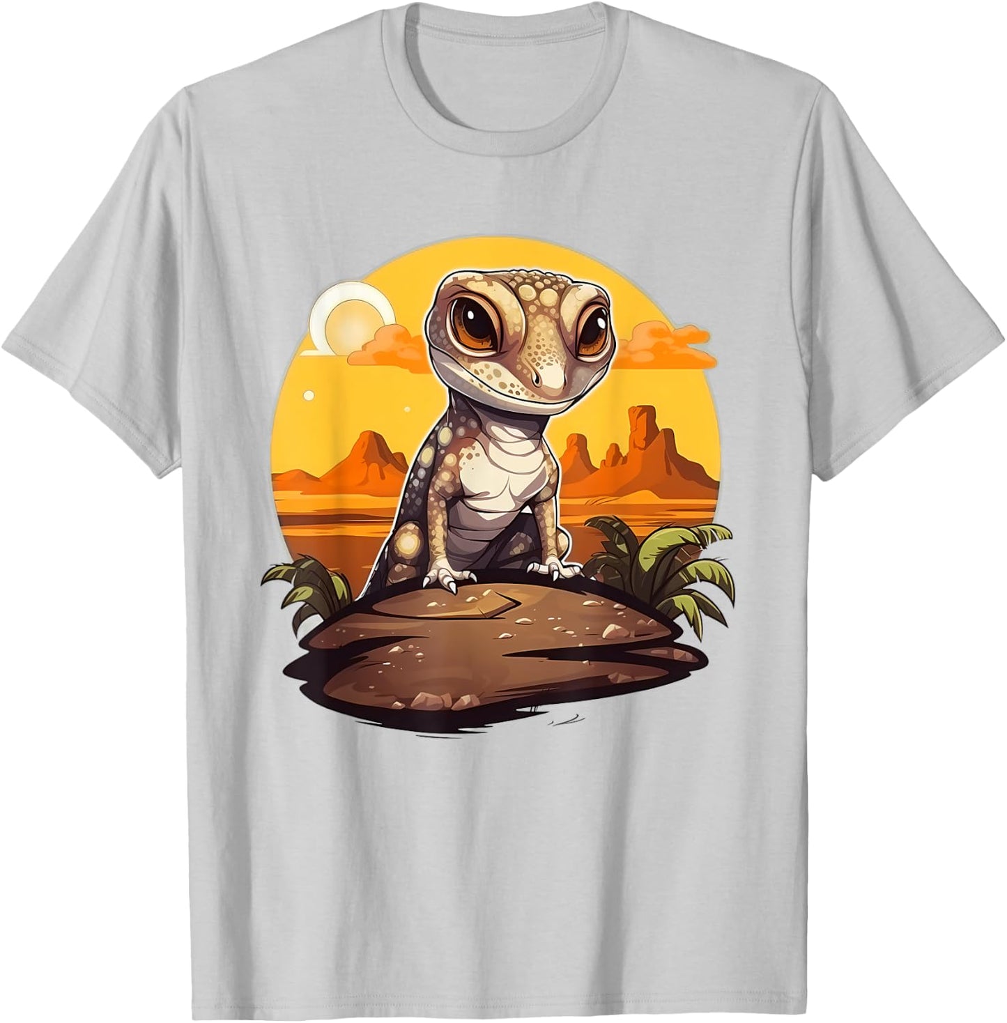 Retro Style African Fat-tailed Gecko T-Shirt - T-Shirt | Ash