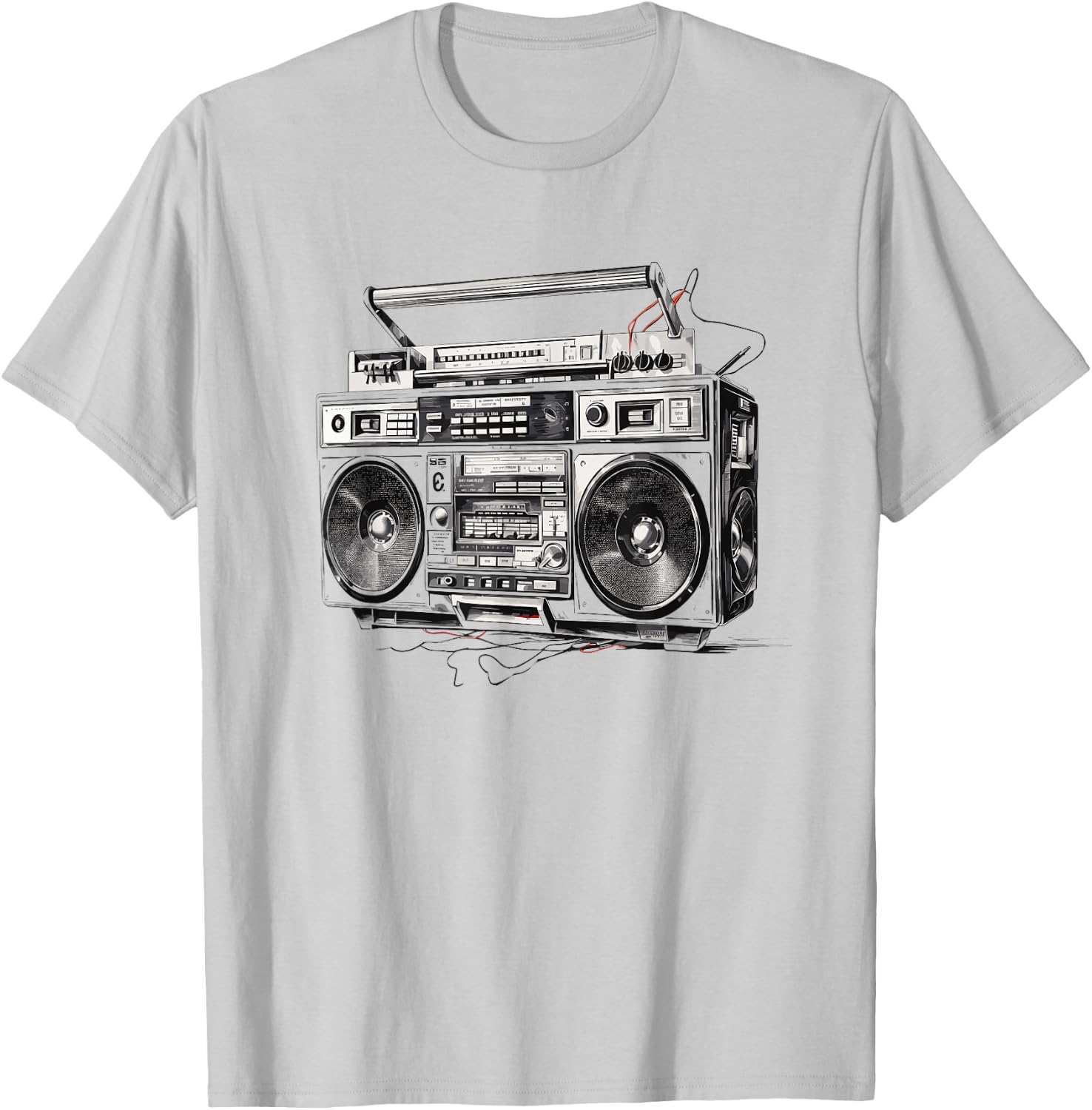 Ghetto Blaster Hip Hop 80's 90's Street Gangster Rap Lover T-Shirt - T-Shirt | Ash