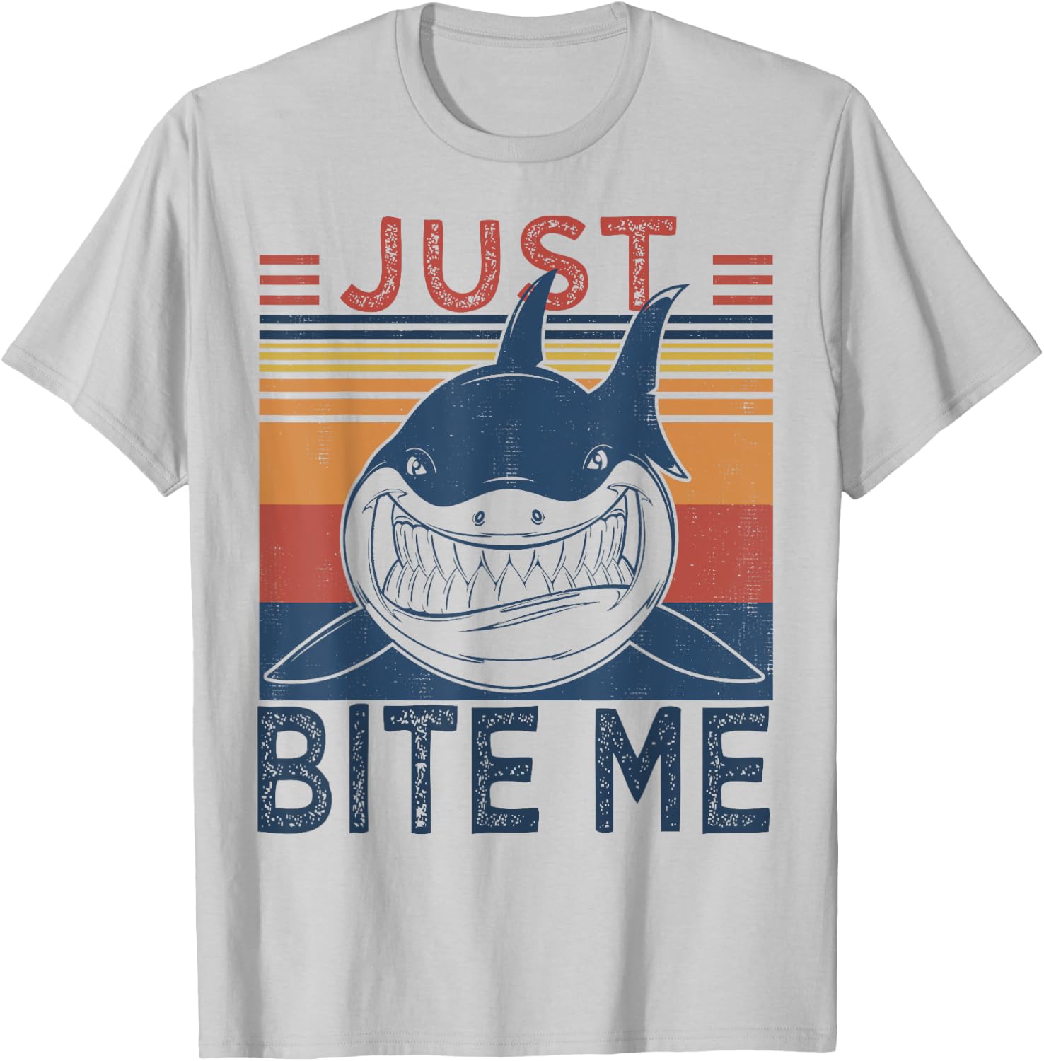Just Bite Me | Funny Fishing Cool Shark T-Shirt - T-Shirt | Ash