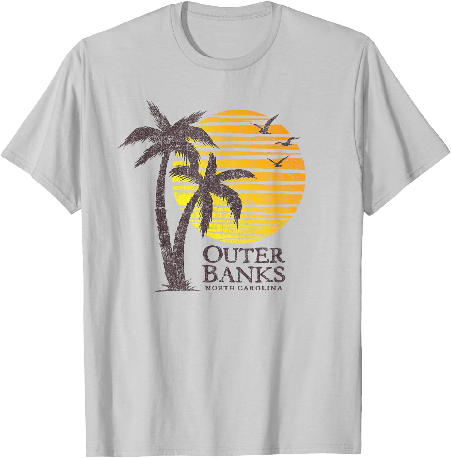 Vintage Outer Banks OBX North Carolina Souvenir T-Shirt - T-Shirt | Ash