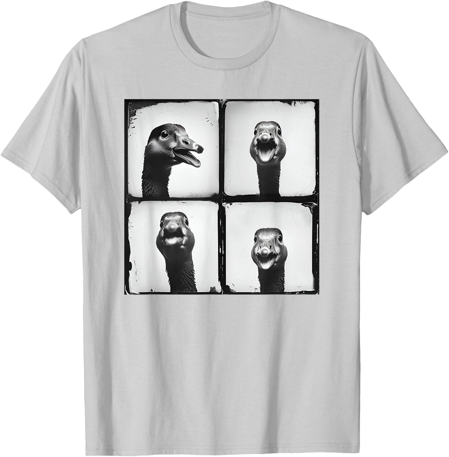 Cool Goose Face Photo Love Geese Farmyard Funny Retro Animal T-Shirt - T-Shirt | Ash