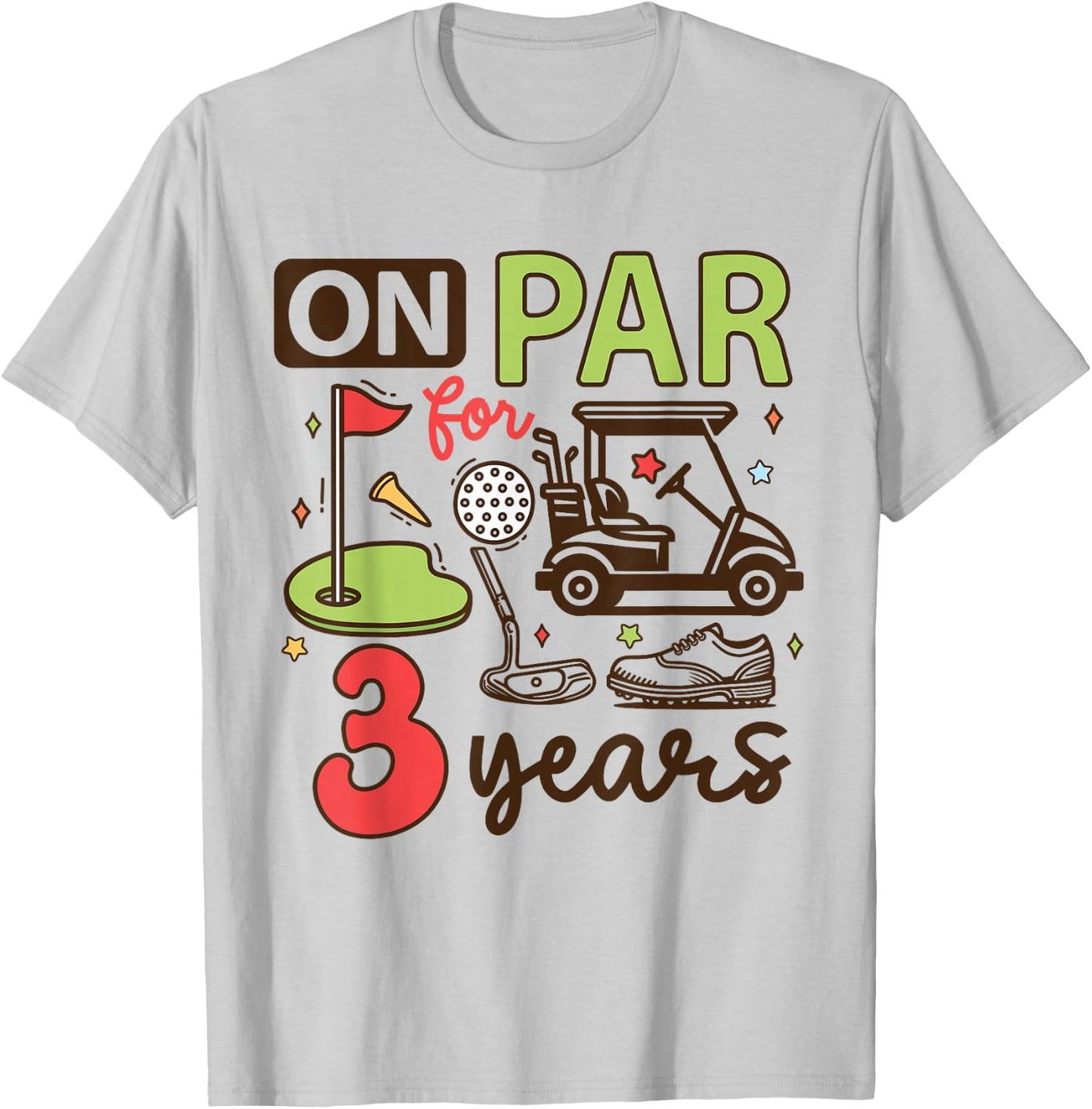 Funny 3rd Birthday Golf Shirt 3 Years Old Golfer Kids Boys T-Shirt - T-Shirt | Ash