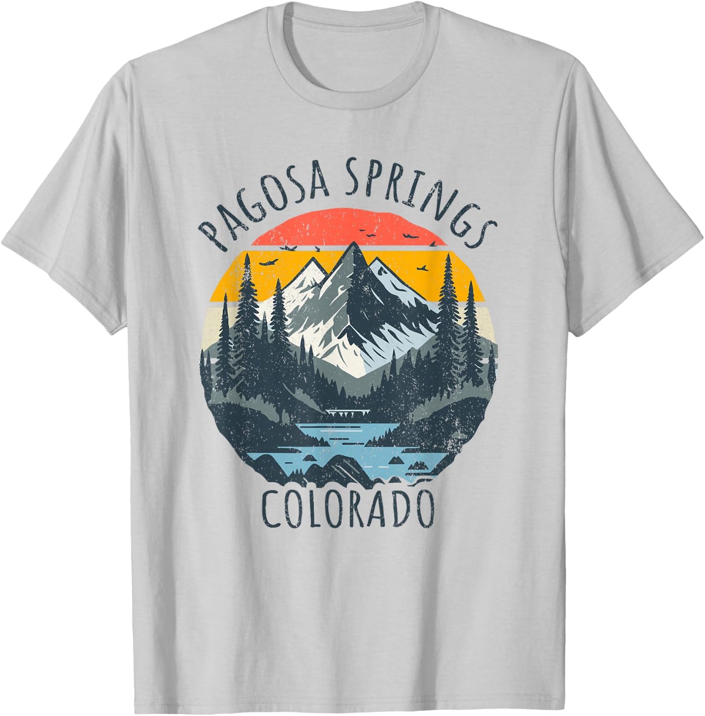 Pagosa Springs Colorado USA Retro Mountain Vintage Style T-Shirt - T-Shirt | Ash