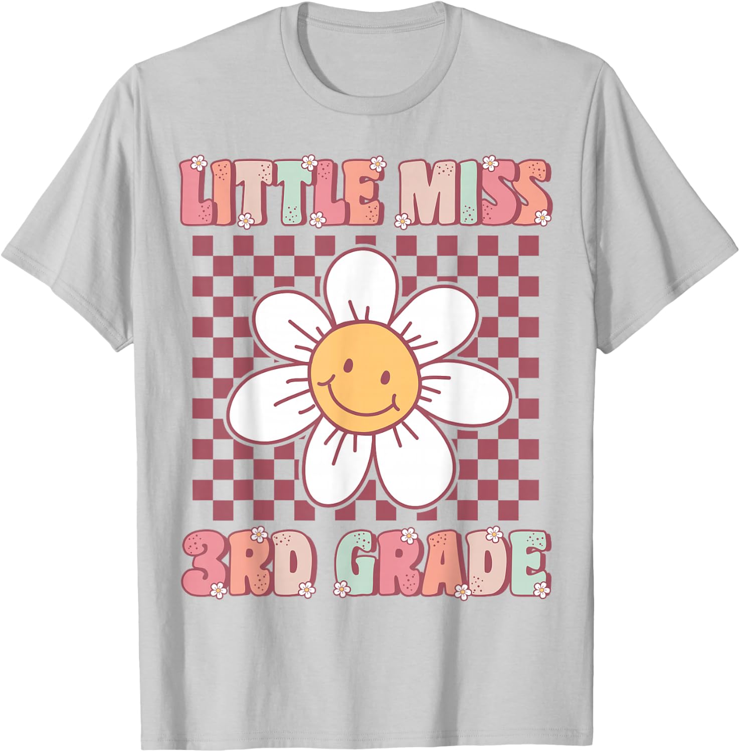 Little Miss 3rd Grade Cute Groovy Third Grade Back to School T-Shirt - T-Shirt | Ash