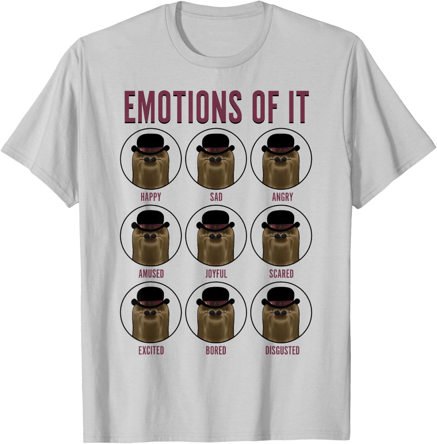 The Addams Family Emotions Of Cousin It T-Shirt - T-Shirt | Ash