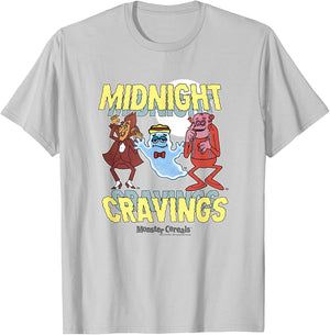 Boo Berry Iconic Midnight Cravings Monster Cereals Big Logo T-Shirt - T-Shirt | Ash