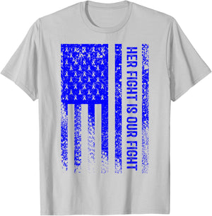 Her Fight Is Our Fight Angelman Syndrome Awareness T-Shirt - T-Shirt | Ash