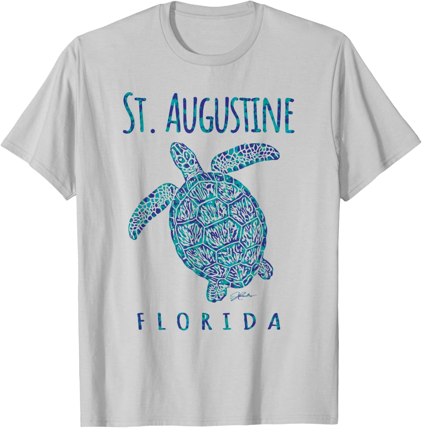JCombs: St. Augustine, FL, Sea Turtle, Beach T-Shirt - T-Shirt | Ash
