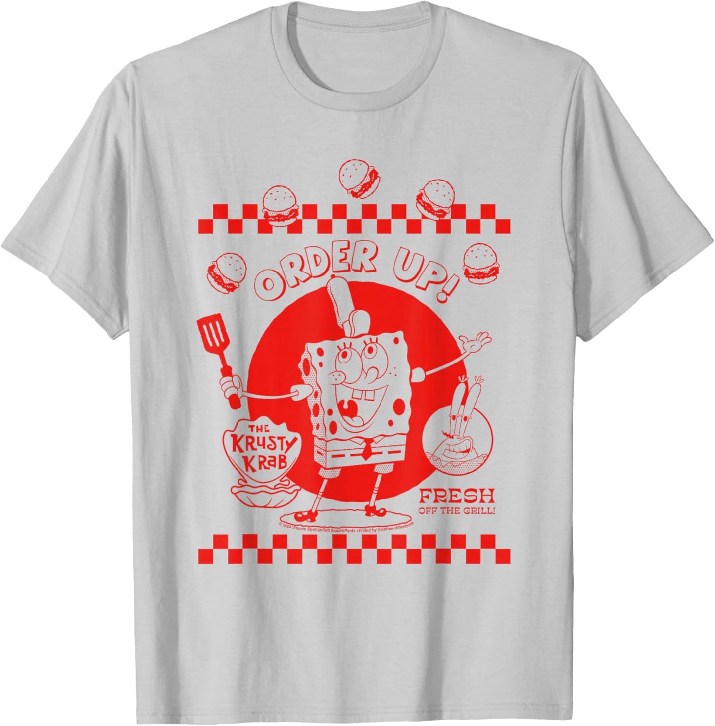 SpongeBob SquarePants Order Up! T-Shirt - T-Shirt | Ash