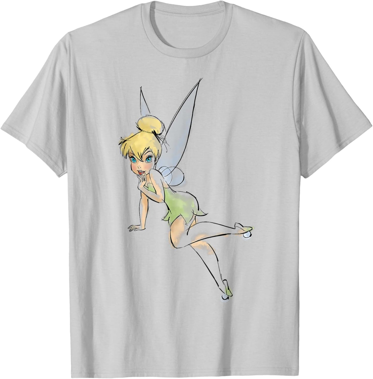 Disney Peter Pan Tinker Bell Watercolor Portrait Small T-Shirt - T-Shirt | Ash