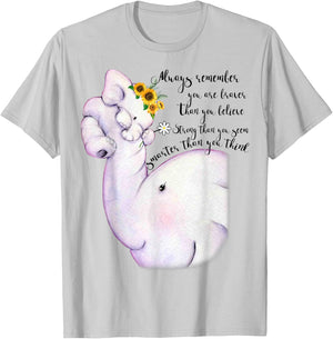 Always Remember You Are Braver Than You Believe Motivational T-Shirt - T-Shirt | Ash