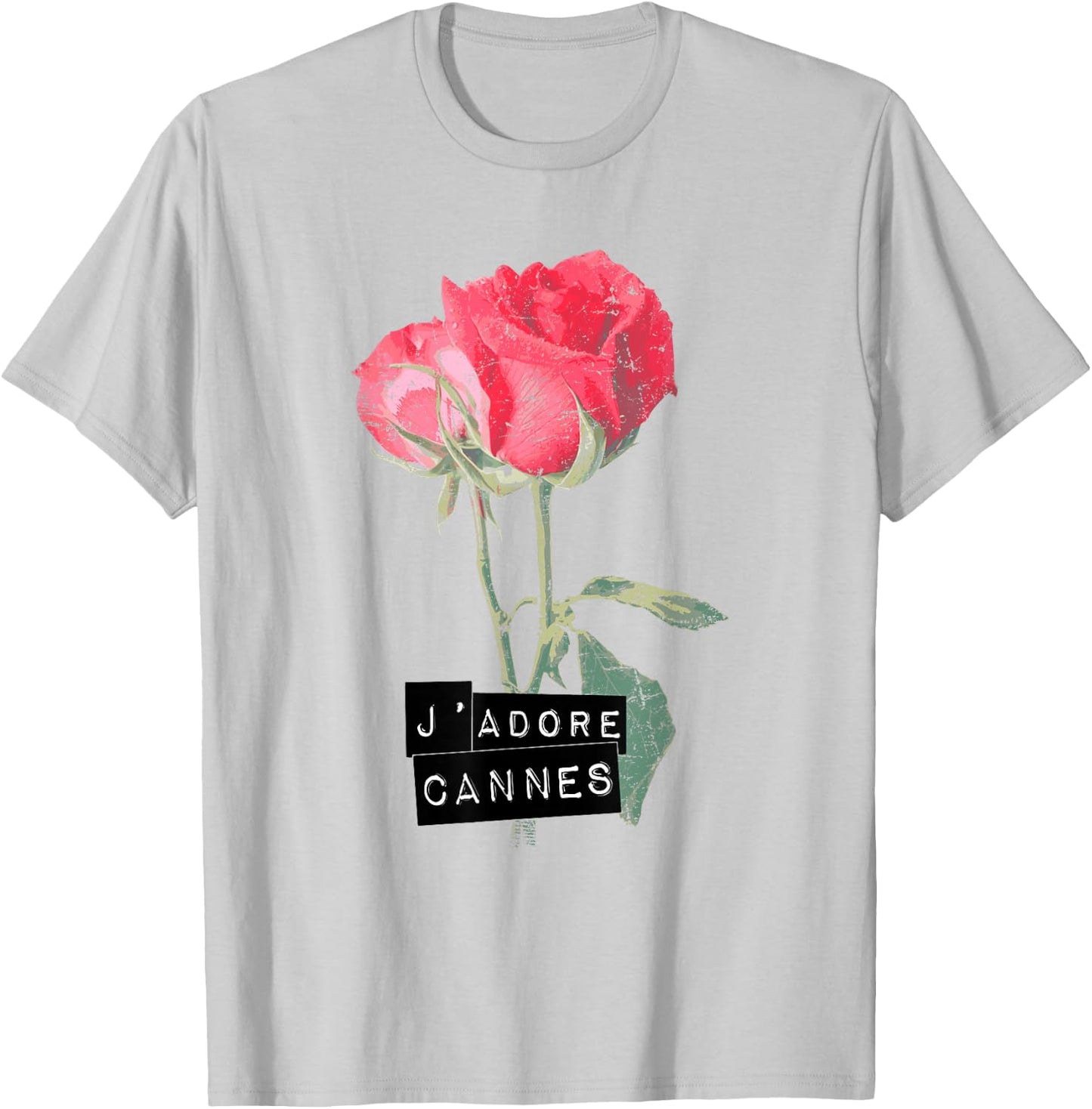 Cannes France Rose Flower J'adore I LOVE CANNES T-Shirt - T-Shirt | Ash