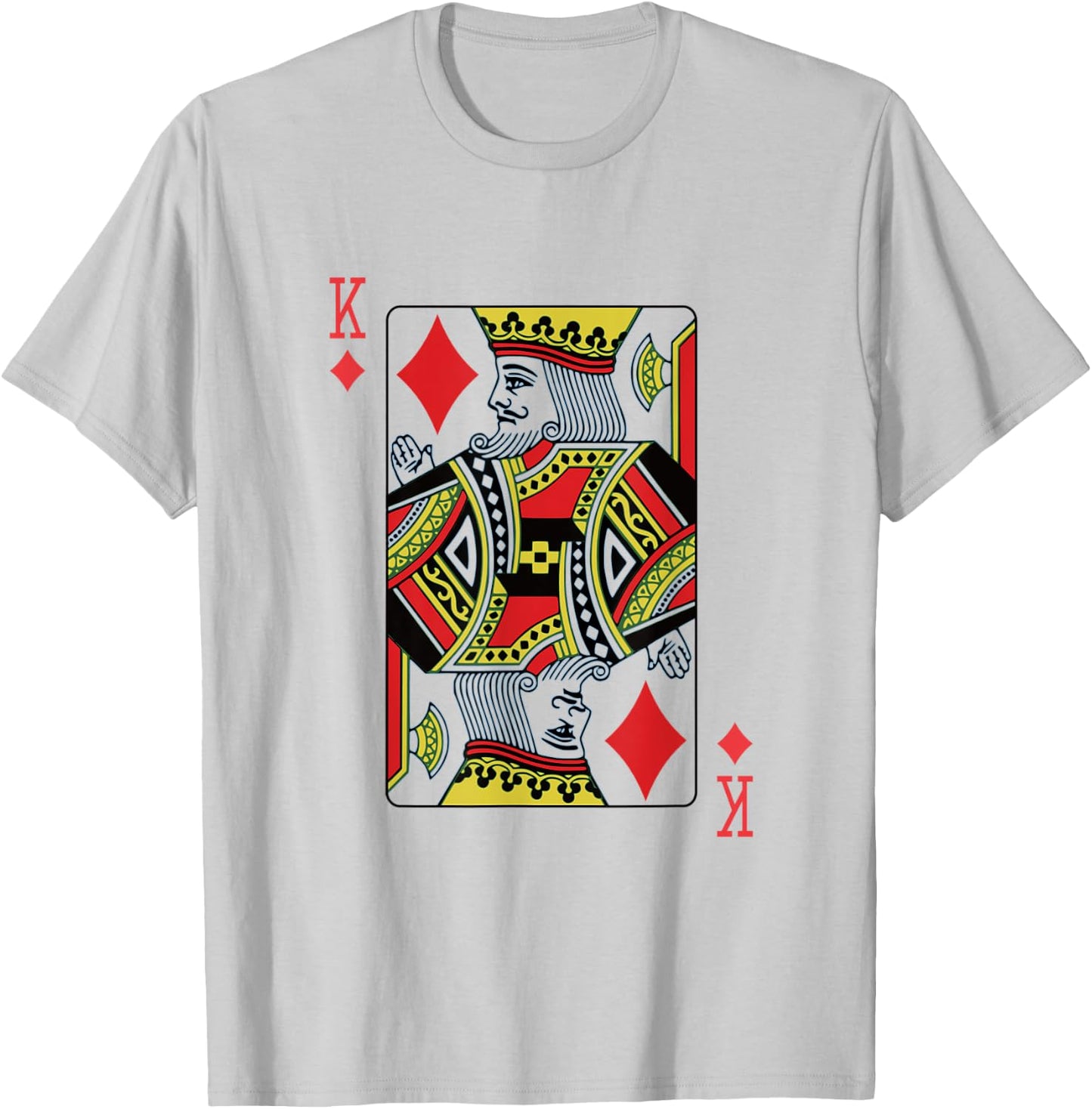 King of Diamonds Playing Card Poker T-Shirt - T-Shirt | Ash