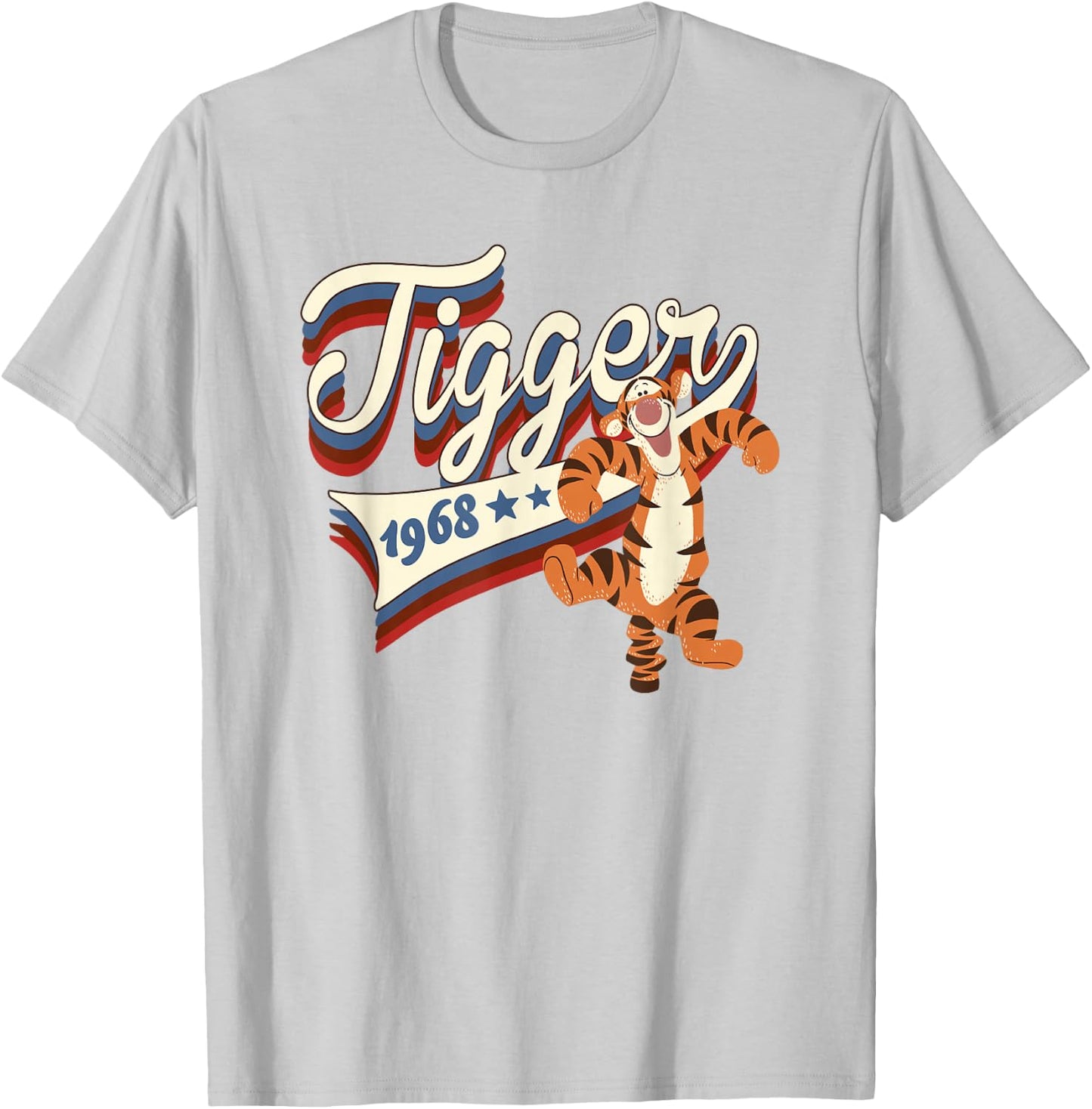 Disney Winnie The Pooh Americana Tigger Collegiate 1968 T-Shirt - T-Shirt | Ash