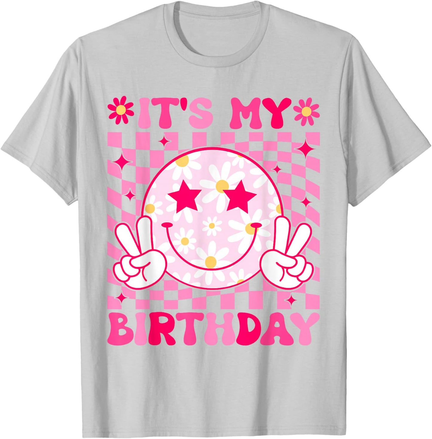Groovy It's My Birthday Women Teens Girls Kids Bday Party T-Shirt - T-Shirt | Ash