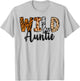 Wild Auntie Zoo Born Two Be Wild B-day Safari Jungle Animal T-Shirt - T-Shirt | Ash