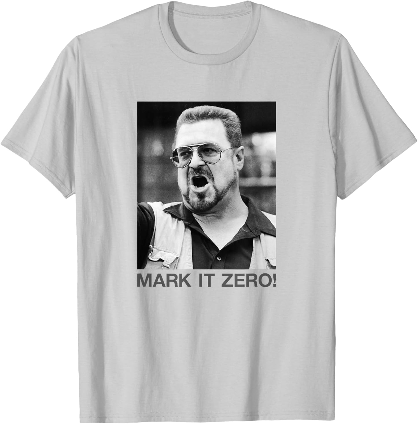 The Big Lebowski Walter Mark It Zero Black and White Poster T-Shirt - T-Shirt | Ash