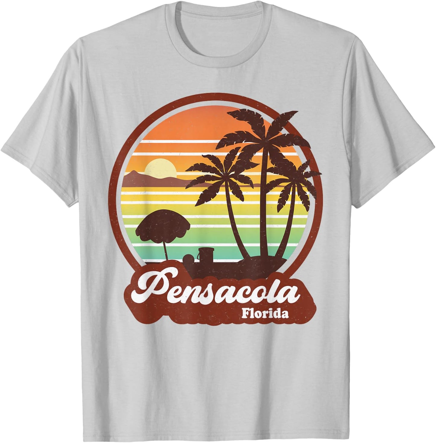 Vintage Pensacola Florida FL Retro Summer Vacation Souvenir T-Shirt - T-Shirt | Ash