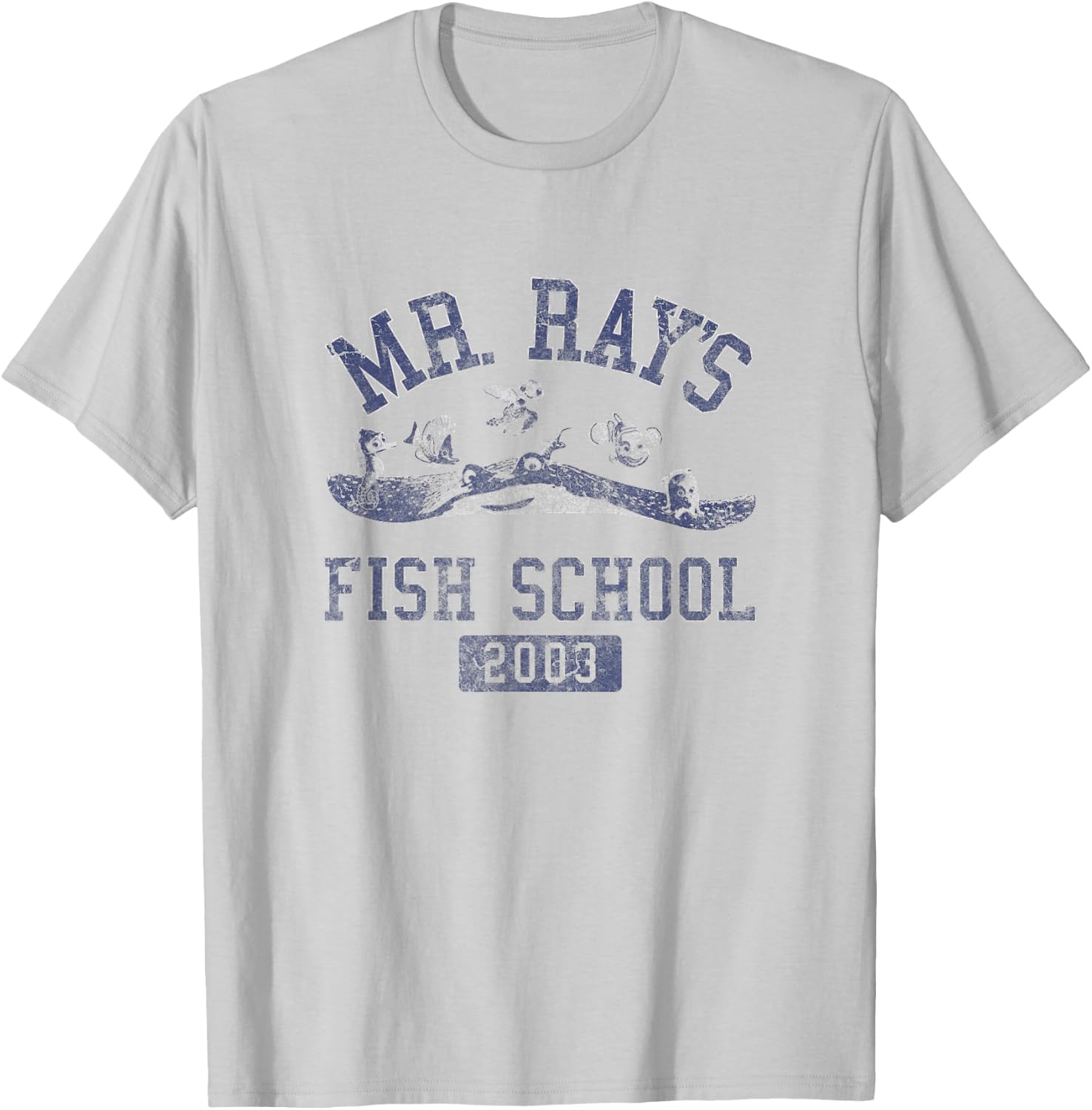 Disney Pixar Finding Nemo Mr. Rays Fish School 2003 Poster T-Shirt - T-Shirt | Ash