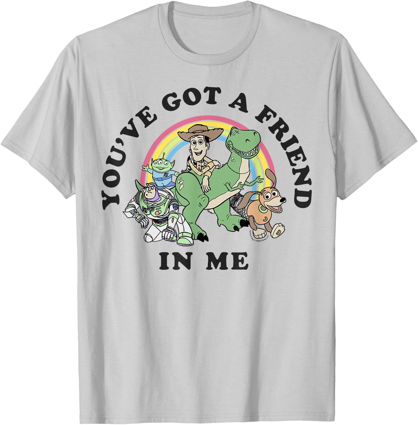 Disney Pixar Rainbow Toy Story You've Got A Friend in Me T-Shirt - T-Shirt | Ash